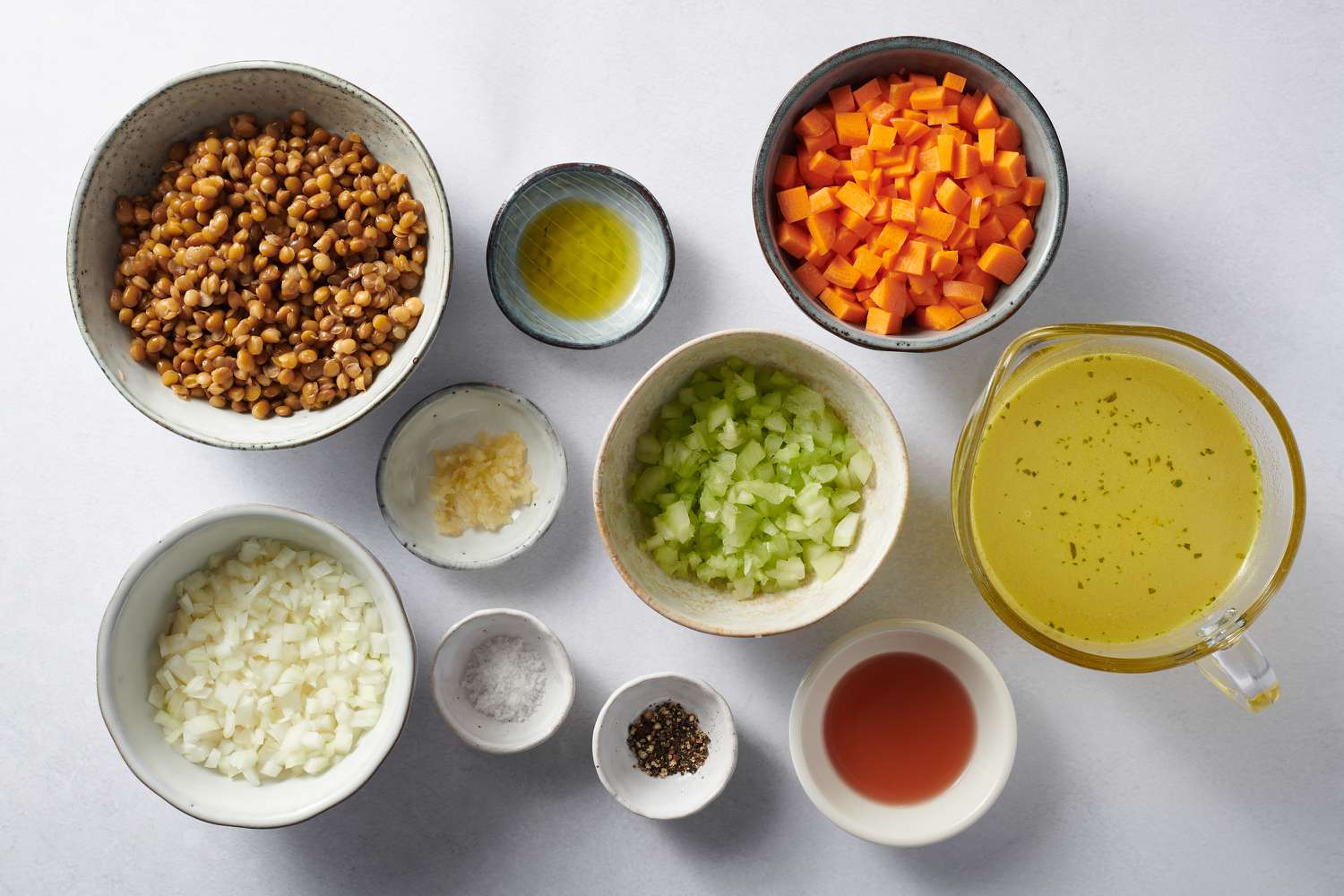 15-minute lentil soup - ingredients