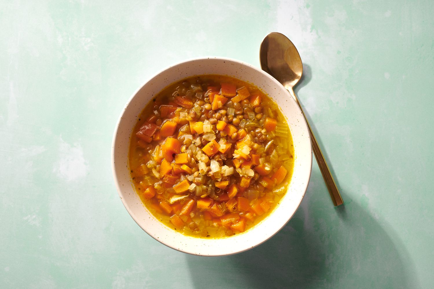 15-minute lentil soup - finished