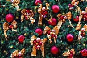 Full Frame of Shot of Illuminated Christmas Decoration on Christmas Tree