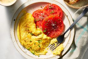 american omelet with tomatoes