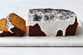 carrot poppy seed cake with lemon glaze