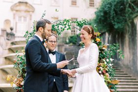 bride and groom sharing vows