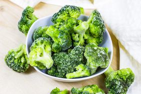 frozen broccoli in bowl