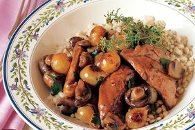 coq au vin on pink placemat 