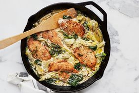 creamy lemon chicken with spinach and artichokes