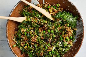 crispy grain salad peas mint