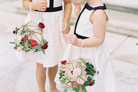 geometric wire flower girl baskets