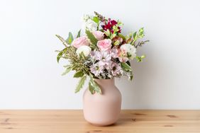 Flowers in a pink vase