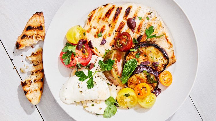 Grilled Chicken-and-Eggplant &quot;Caprese&quot;