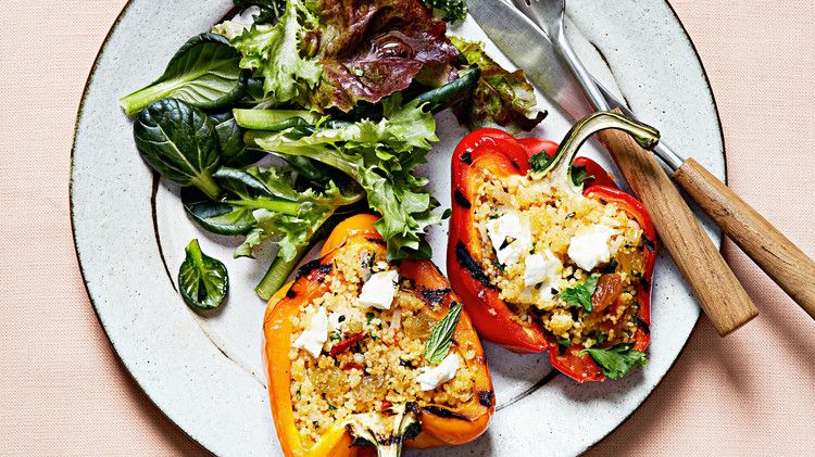 grilled vegetarian stuffed peppers