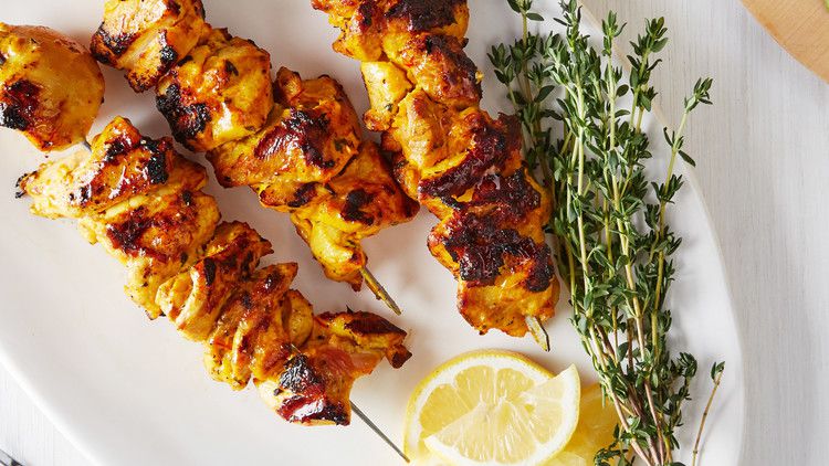 kebabs saffron yogurt chicken