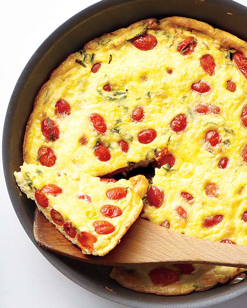 Tomato, Scallion, and Cheddar Frittata