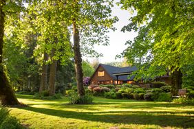 lush grass lawn in front of home