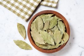 Bay leaves in bowl