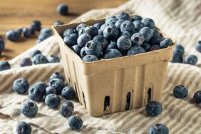 Blueberries in carton