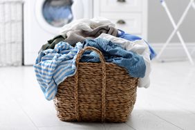 Clothes in laundry basket