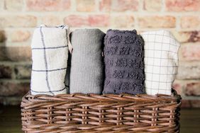 Dish towels in basket