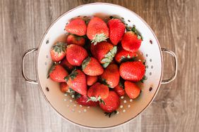 Strawberries in colander 