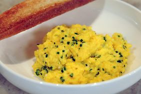 bowl of scrambled eggs