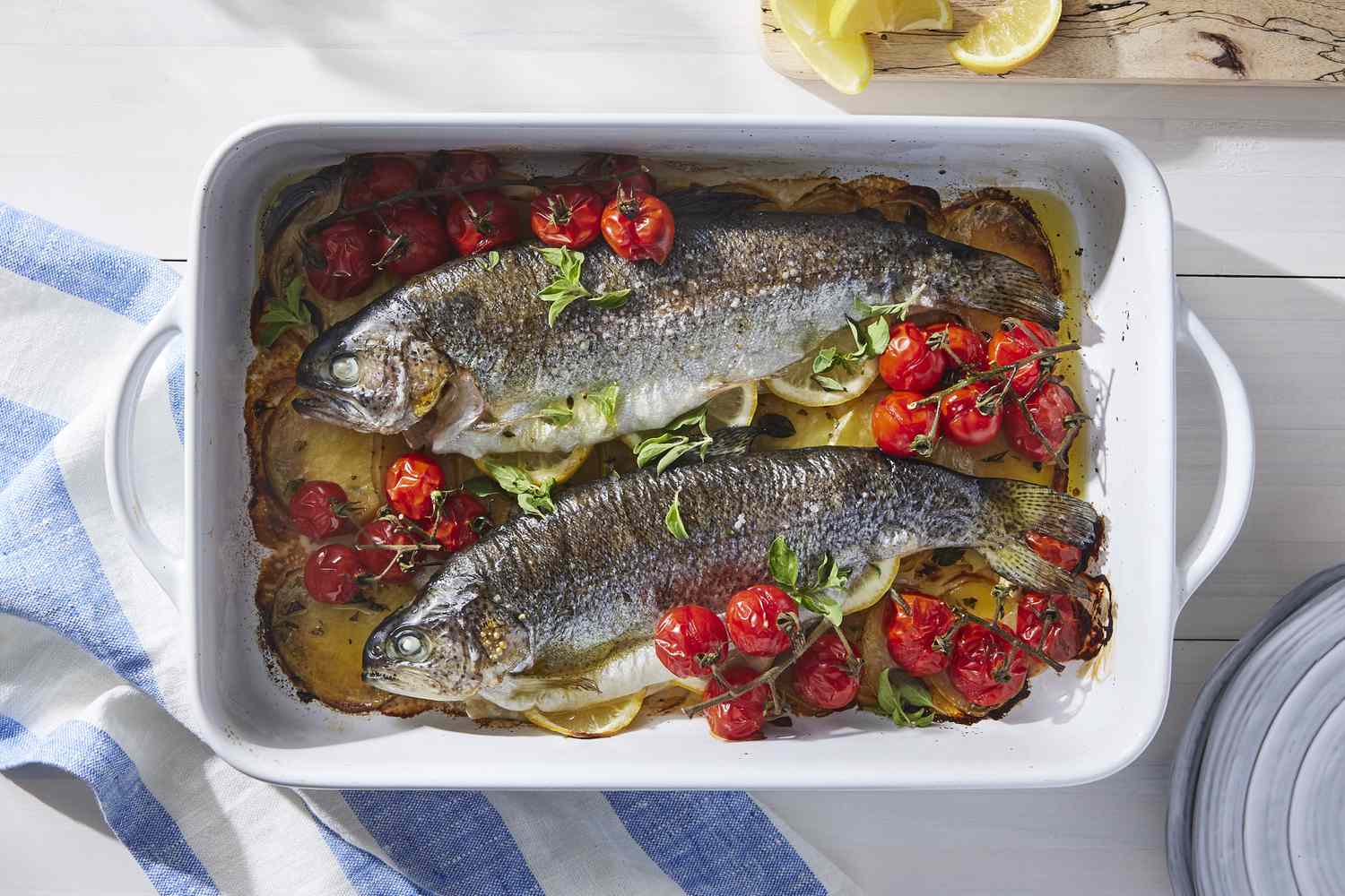 Whole Baked Trout with Cherry Tomatoes