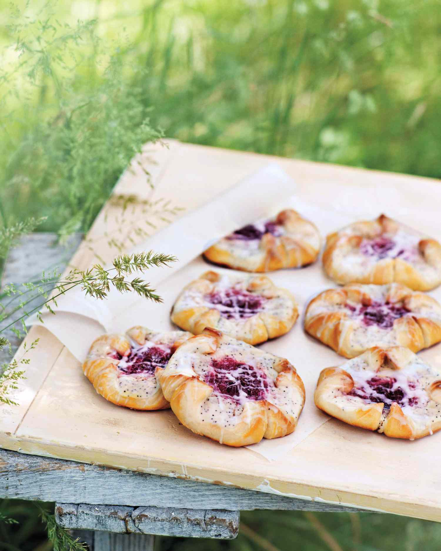 Poppy-Seed Danishes with Cherry-Cream Cheese Filling