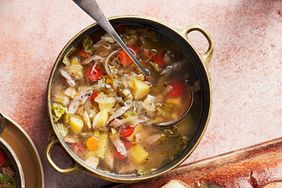 pork cabbage soup with bread