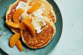 ricotta-cornmeal pancakes with oranges