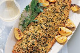 Roasted salmon with herbs and lemon