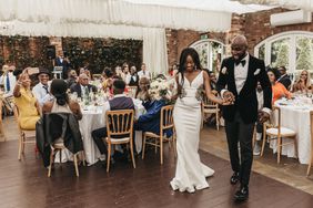 wedding reception dance floor bride groom walking