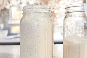 Jar of sourdough starter 