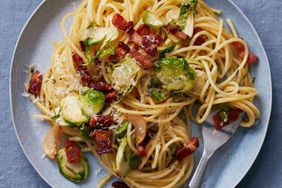 spaghetti with Brussels sprouts