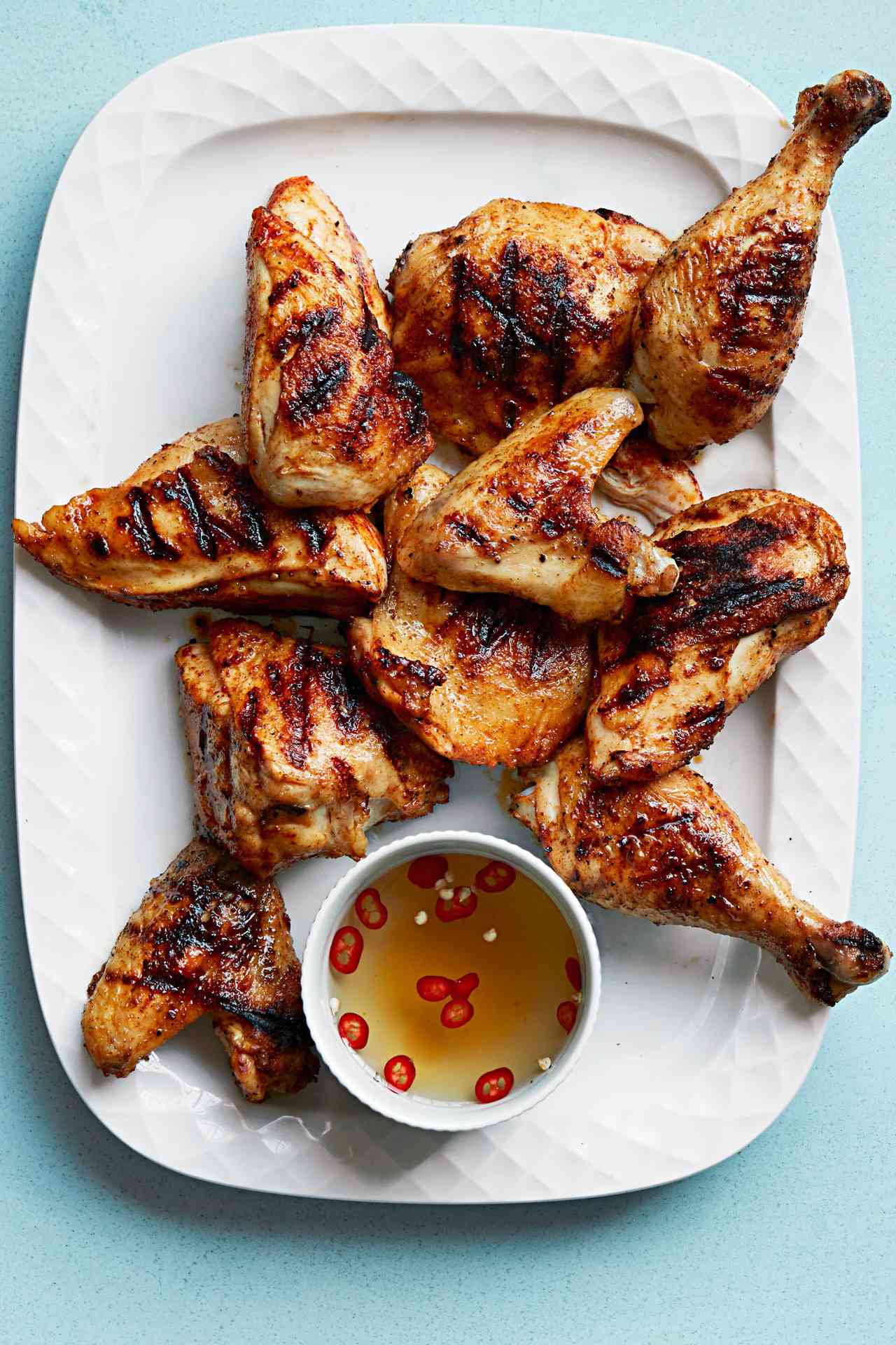 Spice-Rubbed Grilled Chicken with Sweet Vinegar Sauce