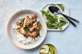 spicy basil stir-fry served on rice