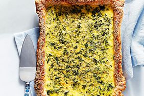 spinach cheddar slab quiche