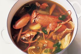 seafood stock in pot