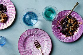 vegan blueberry crisp on plate