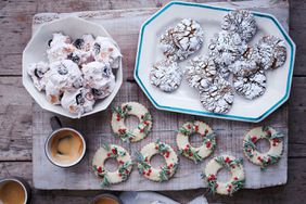 three types of cookies and coffee